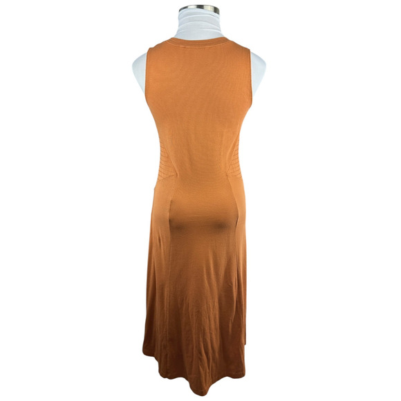 Soft Surroundings Rust Orange Maxi Dress Sleeveless Button Front Pockets Medium - Picture 11 of 14